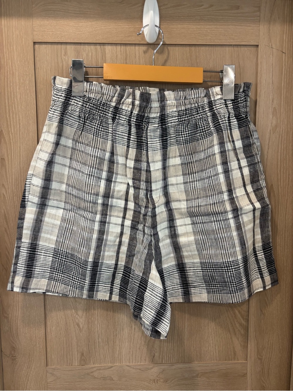 Reformation Plaid Linen Shorts Size M Preppy Academia